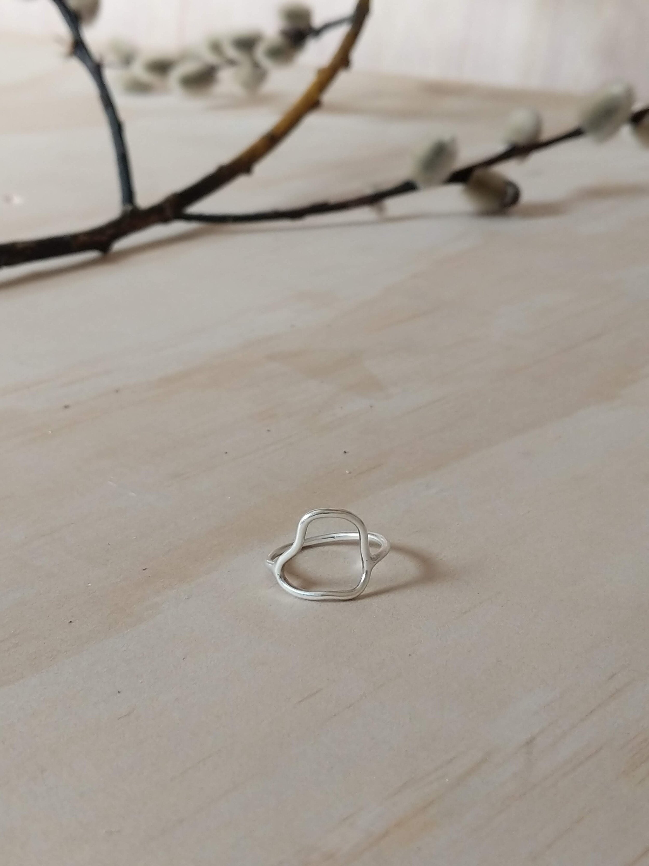 Silver Pebble Contour Ring